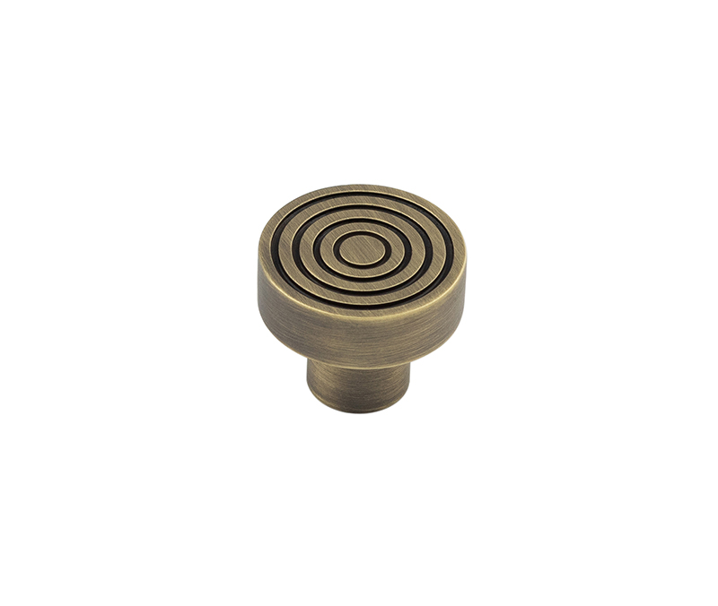 Frelan Hardware Hoxton Murray Reeded Cupboard Door Knob (30mm), Antique Brass - HOX1130AB