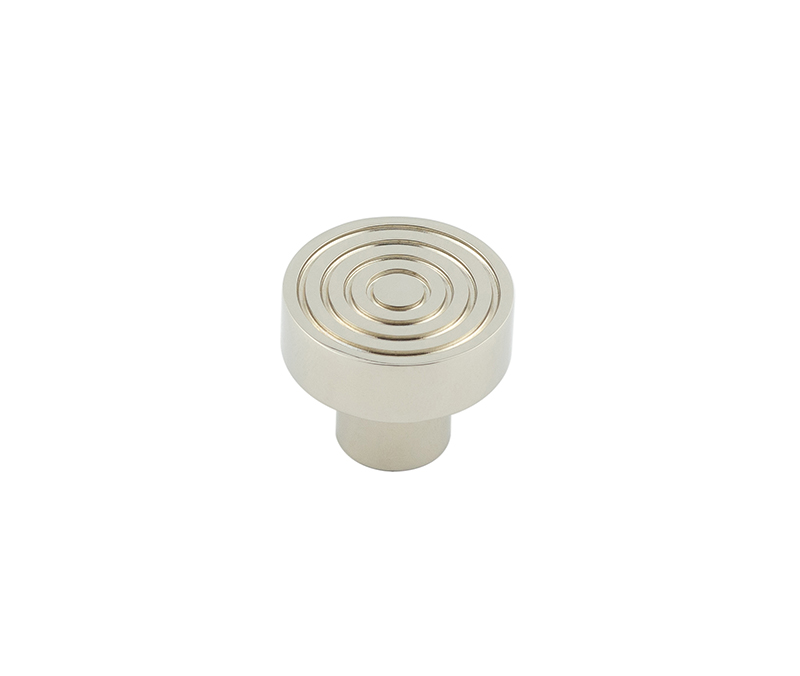 Frelan Hardware Hoxton Murray Reeded Cupboard Door Knob (30mm), Polished Nickel - HOX1130PN