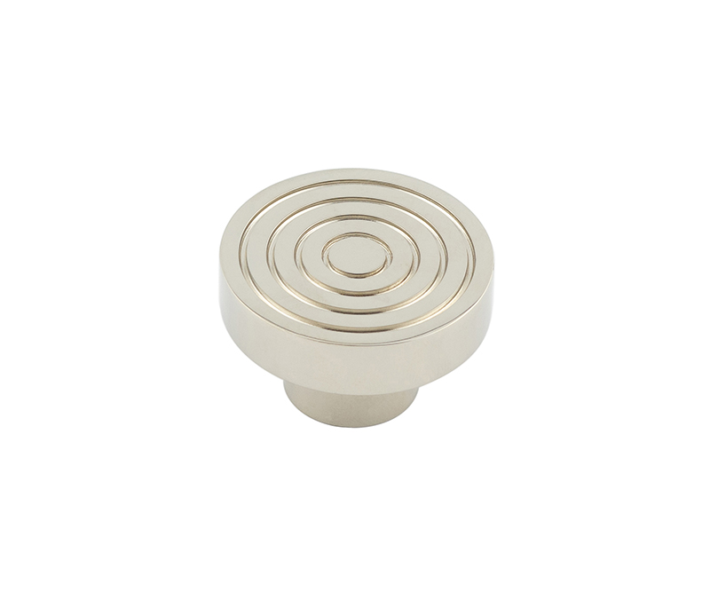 Frelan Hardware Hoxton Murray Reeded Cupboard Door Knob (40mm), Polished Nickel - HOX1140PN
