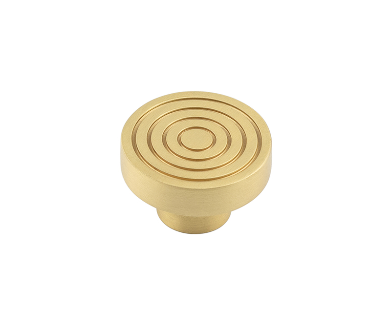 Frelan Hardware Hoxton Murray Reeded Cupboard Door Knob (40mm), Satin Brass - HOX1140SB