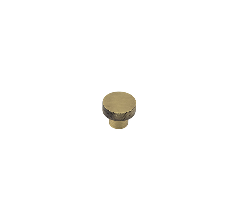Frelan Hardware Hoxton Wenlock Diamond Knurled Cupboard Door Knob (30mm), Antique Brass - HOX130AB