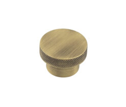 Frelan Hardware Hoxton Wenlock Diamond Knurled Cupboard Door Knob (40mm), Antique Brass - HOX140AB