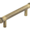 Frelan Hardware Hoxton Wenlock Diamond Knurled End Cap Cabinet Pull Handle (96mm), Antique Brass - HOX150AB