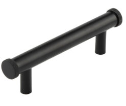 Frelan Hardware Hoxton Wenlock Diamond Knurled End Cap Cabinet Pull Handle (96mm), Matt Black - HOX150MB