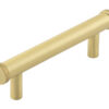 Frelan Hardware Hoxton Wenlock Diamond Knurled End Cap Cabinet Pull Handle (96mm), Satin Brass - HOX150SB