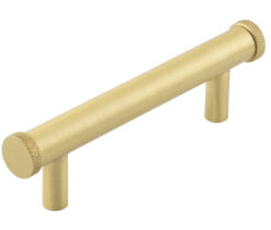 Frelan Hardware Hoxton Wenlock Diamond Knurled End Cap Cabinet Pull Handle (96mm), Satin Brass - HOX150SB