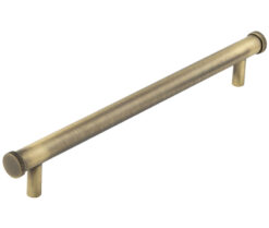 Frelan Hardware Hoxton Wenlock Diamond Knurled End Cap Cabinet Pull Handle (224mm), Antique Brass - HOX160AB