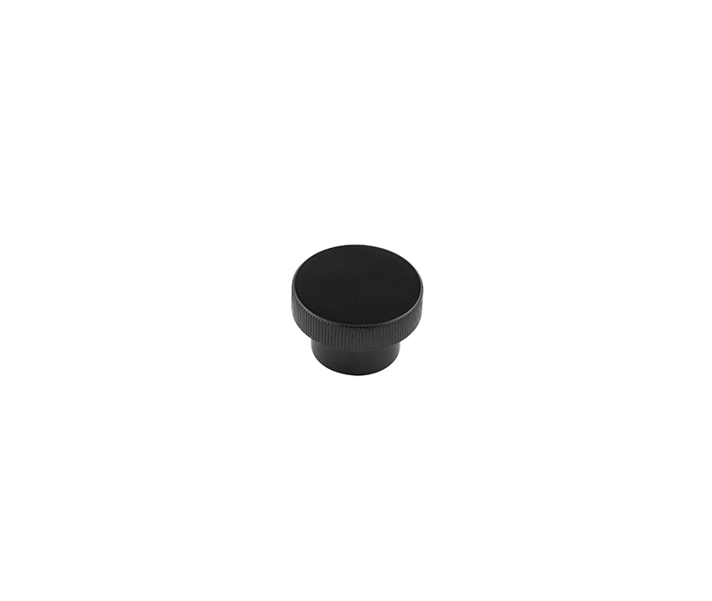 Frelan Hardware Hoxton Thaxted Line Knurled Cupboard Door Knob (40mm), Matt Black - HOX240MB