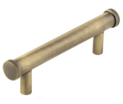 Frelan Hardware Hoxton Thaxted Line Knurled End Cap Cabinet Pull Handle (96mmc/c), Antique Brass - HOX250AB