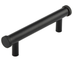 Frelan Hardware Hoxton Thaxted Line Knurled End Cap Cabinet Pull Handle (96mmc/c), Matt Black - HOX250MB