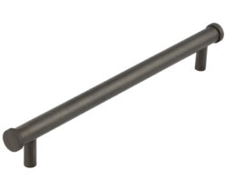 Frelan Hardware Hoxton Thaxted Line Knurled End Cap Cabinet Pull Handle (224mm c/c), Dark Bronze - HOX260DB