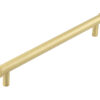 Frelan Hardware Hoxton Thaxted Line Knurled End Cap Cabinet Pull Handle (224mm c/c), Satin Brass - HOX260SB