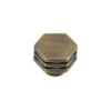 Frelan Hardware Hoxton Nile Hex Cupboard Door Knob With Step Detail (30mm), Antique Brass - HOX330AB