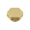 Frelan Hardware Hoxton Nile Hex Cupboard Door Knob With Step Detail (40mm), Satin Brass - HOX340SB