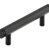 Frelan Hardware Hoxton Nile Hex Cabinet Pull Handle With End Step Detail (96mm), Matt Black - HOX350MB