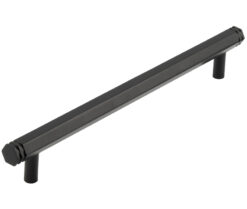 Frelan Hardware Hoxton Nile Hex Cabinet Pull Handle With End Step Detail (224mm c/c), Matt Black - HOX360MB