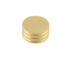 Frelan Hardware Hoxton Sturt Cupboard Door Knob With Grooved Detail (40mm), Satin Brass - HOX440SB