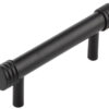 Frelan Hardware Hoxton Sturt Cabinet Pull Handle With Grooved Detail (96mm), Matt Black - HOX450MB
