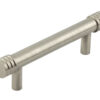 Frelan Hardware Hoxton Sturt Cabinet Pull Handle With Grooved Detail (96mm), Satin Nickel - HOX450SN
