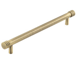 Frelan Hardware Hoxton Sturt Cabinet Pull Handle With Grooved Detail (224mm c/c), Antique Brass - HOX460AB