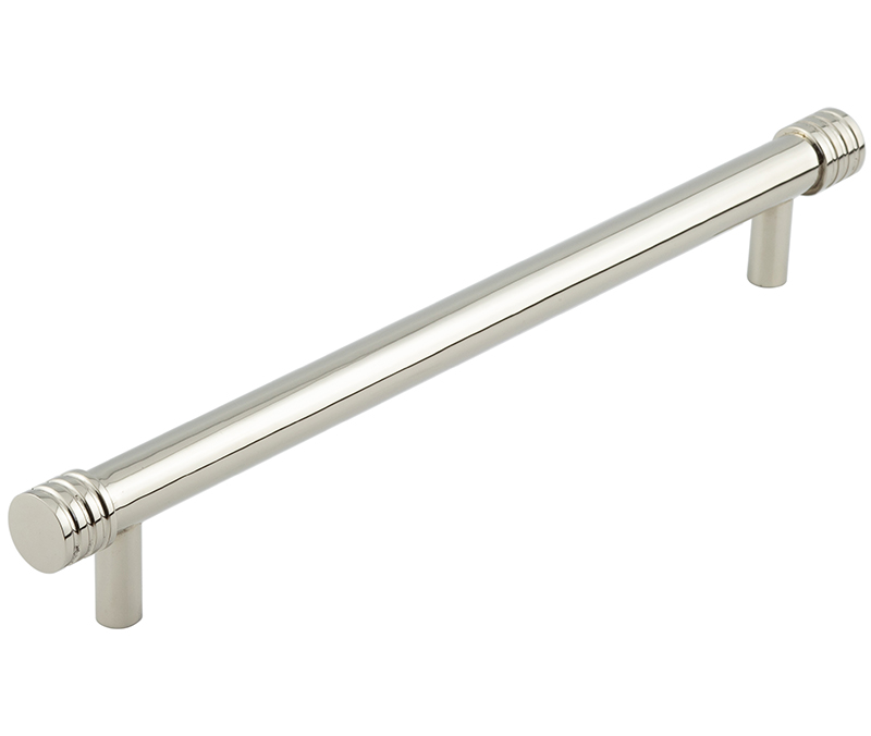 Frelan Hardware Hoxton Sturt Cabinet Pull Handle With Grooved Detail (224mm c/c), Polished Nickel - HOX460PN