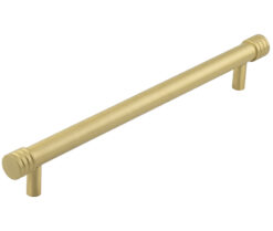 Frelan Hardware Hoxton Sturt Cabinet Pull Handle With Grooved Detail (224mm c/c), Satin Brass - HOX460SB