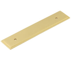 Frelan Hardware Hoxton Rushton Stepped Backplate For Cabinet Pull Handle (96mm), Satin Brass - HOX6050SB