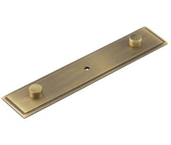 Frelan Hardware Hoxton Rushton Stepped Backplate For Cupboard Door Knobs (96mm c/c), Antique Brass - HOX6090AB