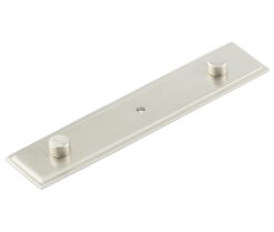 Frelan Hardware Hoxton Stepped Rushton Backplate For Cupboard Door Knobs (96mm c/c), Satin Nickel - HOX6090SN