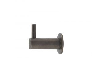 Frelan Hardware Hoxton Vestry Cupboard Hook With Rose (37mm Projection), Dark Bronze - HOX665DB