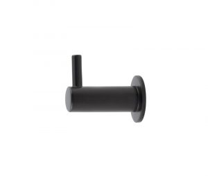 Frelan Hardware Hoxton Vestry Cupboard Hook With Rose (37mm Projection), Matt Black - HOX665MB