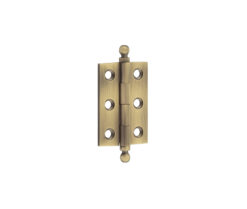Frelan Hardware Hoxton 2 Inch Finial Cabinet Hinges, Antique Brass - HOX800AB (sold in pairs)