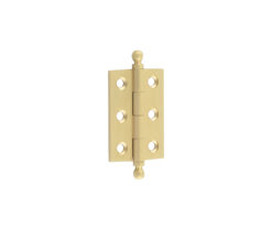 Frelan Hardware Hoxton 2 Inch Finial Cabinet Hinges, Satin Brass - HOX800SB (sold in pairs)