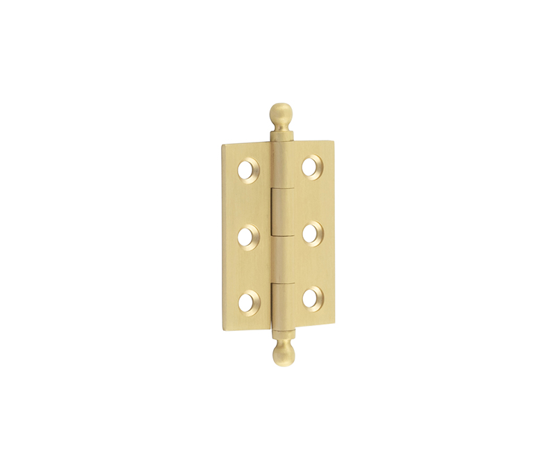 Frelan Hardware Hoxton 2 Inch Finial Cabinet Hinges, Satin Brass - HOX800SB (sold in pairs)