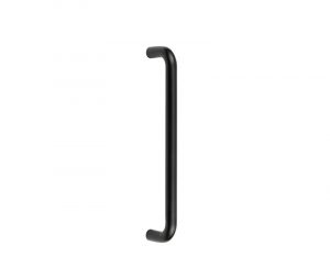 Frelan Hardware D Shaped Pull Handles (19mm Bar Diameter) Bolt Through Fixing, Matt Black - JMB119C