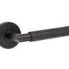 Frelan Hardware Mitred Knurled Door Handles On Round Rose, Matt Black - JMB400 (sold in pairs)