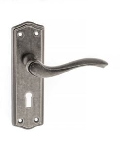Atlantic Warwick Old English Door Handles On Backplate, Distressed Silver - OE178DS (sold in pairs)