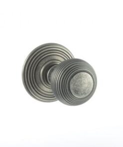 Atlantic Old English Ripon Solid Brass Reeded Mortice Knob, Distressed Silver - OE50RMKDS (sold in pairs)