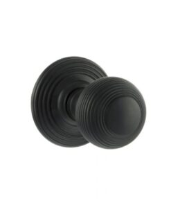 Atlantic Old English Ripon Solid Brass Reeded Mortice Knob, Matt Black - OE50RMKMB (sold in pairs)