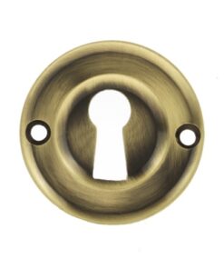 Atlantic Old English Solid Brass Standard Profile Round Escutcheon, Antique Brass - OERKEAB (sold in pairs)