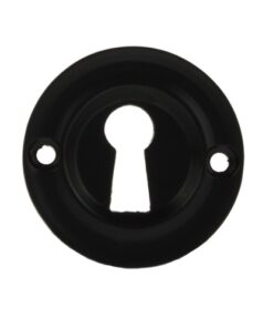 Atlantic Old English Solid Brass Standard Profile Round Escutcheon, Matt Black - OERKEMB (sold in pairs)