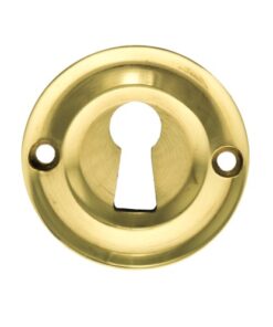 Atlantic Old English Solid Brass Standard Profile Round Escutcheon, Polished Brass - OERKEPB (sold in pairs)