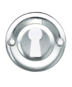 Atlantic Old English Solid Brass Standard Profile Round Escutcheon, Polished Chrome - OERKEPC (sold in pairs)