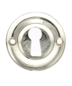 Atlantic Old English Solid Brass Standard Profile Round Escutcheon, Polished Nickel - OERKEPN (sold in pairs)