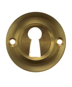 Atlantic Old English Solid Brass Standard Profile Round Escutcheon, Satin Brass - OERKESB (sold in pairs)