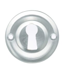 Atlantic Old English Solid Brass Standard Profile Round Escutcheon, Satin Chrome - OERKESC (sold in pairs)