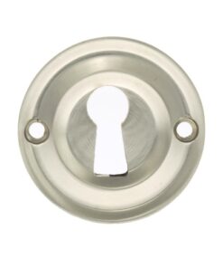 Atlantic Old English Solid Brass Standard Profile Round Escutcheon, Satin Nickel - OERKESN (sold in pairs)