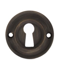 Atlantic Old English Solid Brass Standard Profile Round Escutcheon, Urban Bronze - OERKEUB (sold in pairs)