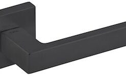 Atlantic Tupai Rapido Quadraline Rillo Designer Door Handles On Square Rose, Matt Black - T2275SMB (sold in pairs)
