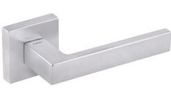 Atlantic Tupai Rapido Quadraline Rillo Designer Door Handles On Square Rose, Satin Chrome - T2275SSC (sold in pairs)